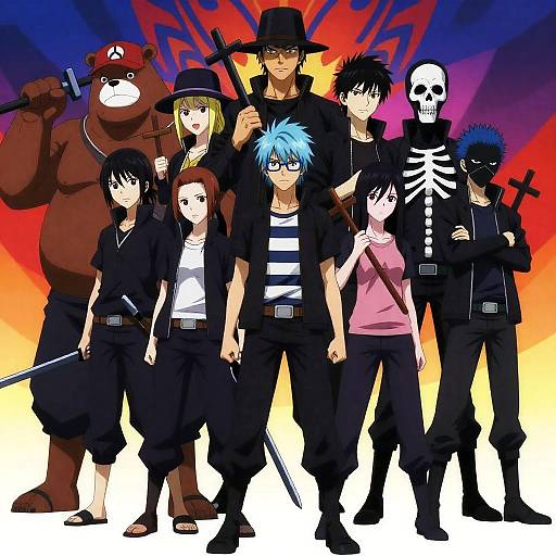 Nine Intense Anime Characters in Dark Attire