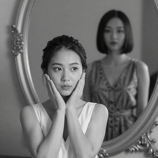 Elegant Black and White Portrait of Two Women