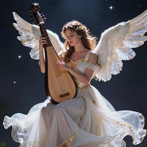 Angel Lecabel Playing Celestial Lute