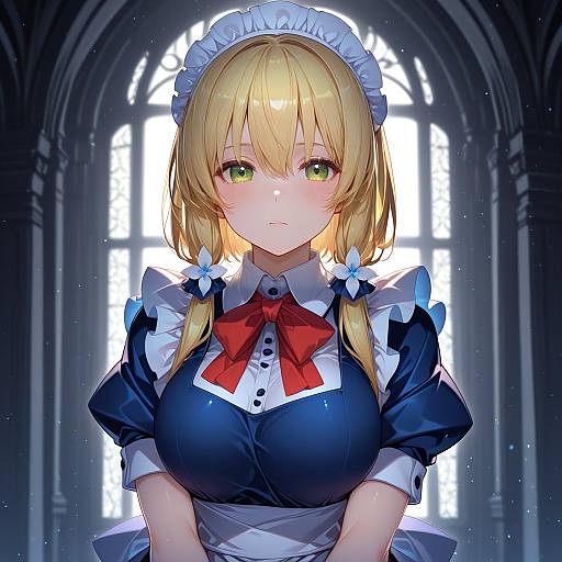 Illustration of Mugetsu (touhou), touhou in the style of Kokka han