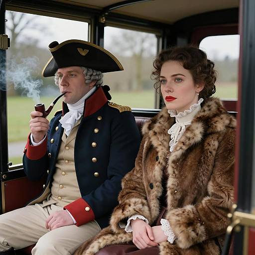 18th Century Carriage Scene With Smoke