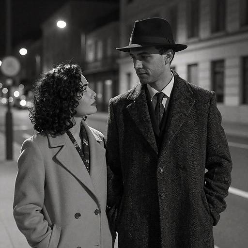 Romantic Nighttime Encounter in Classic Style