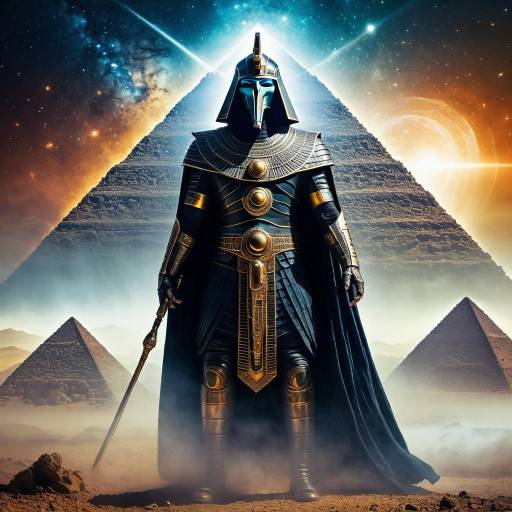 Celestial Guardian Horus in Ethereal Landscape Celestial Guardian Horus in Ethereal Landscape