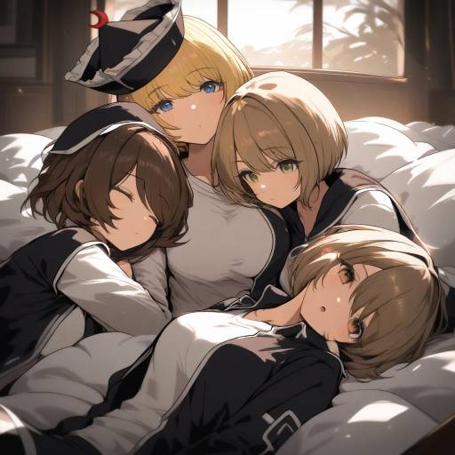 Sisters Relaxing Together in Style