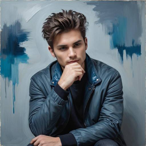 Thoughtful Young Man in Painterly Style