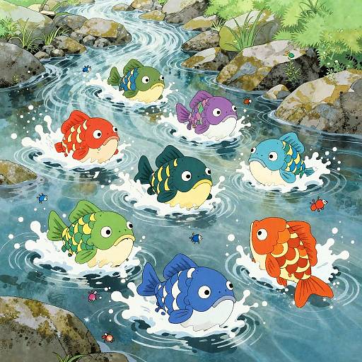 Whimsical Yokai Fish in Crystal River