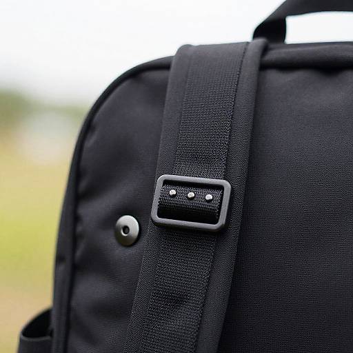 Close-Up of Textured Black Backpack Strap