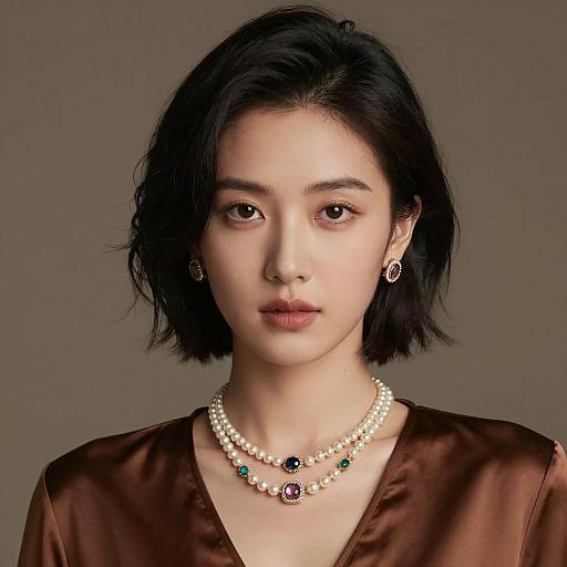 Elegant Woman with Pearl Jewelry