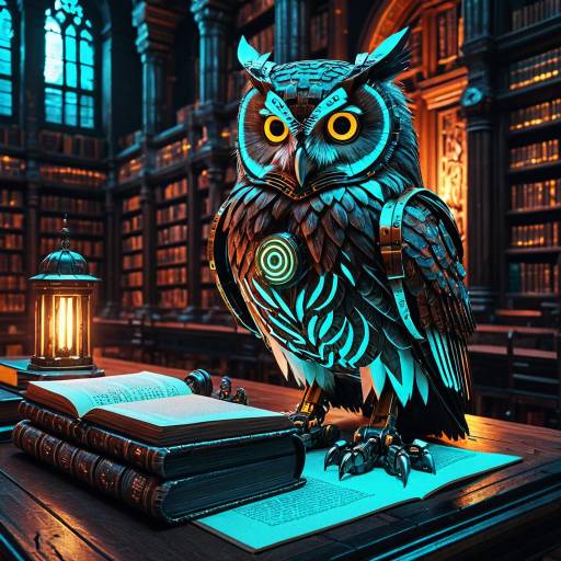 Cinematic Portrait of a Robotic Owl Scholar