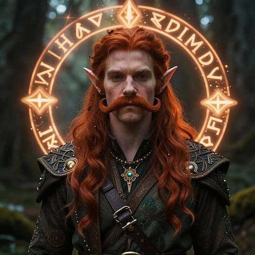 Vibrant Red-Headed Elf in Fantasy