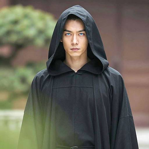 Cinematic Portrait of Man in Black Robe