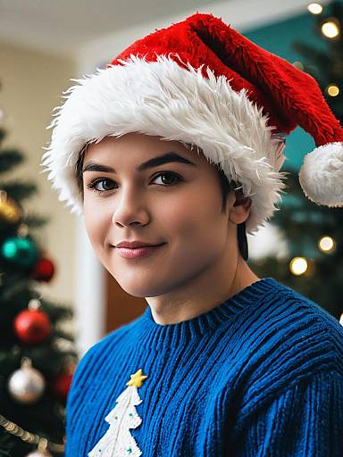 Realistic Seuss Christmas Boy in Blue Sweater