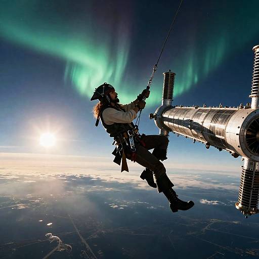 Daring Sky Pirate on Orbital Truss