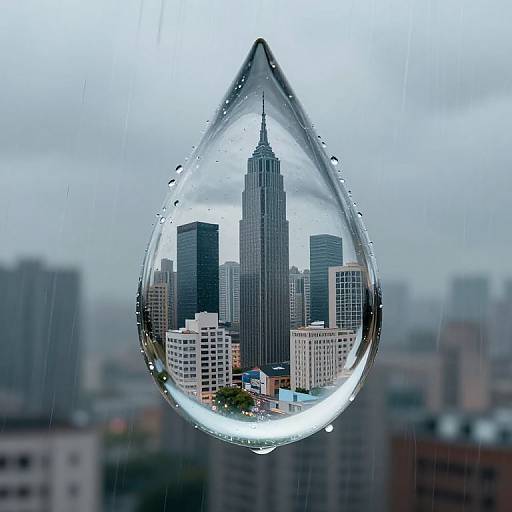 Microcity Architecture Inside Raindrops