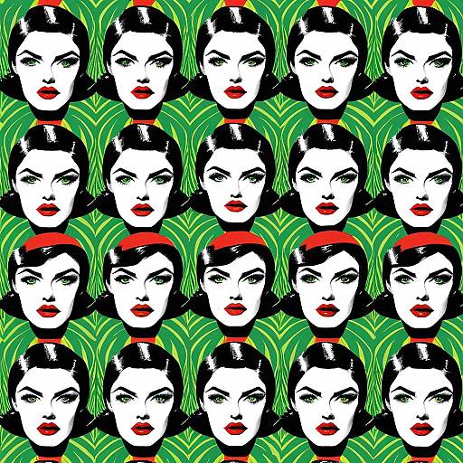 Pop Art Woman with Red Lips