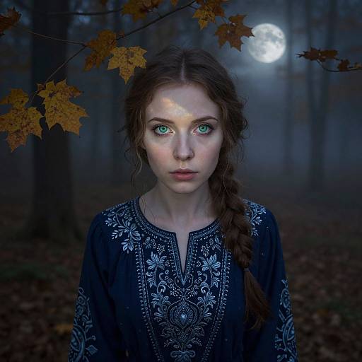 Haunting Slavic Beauty in Moonlight