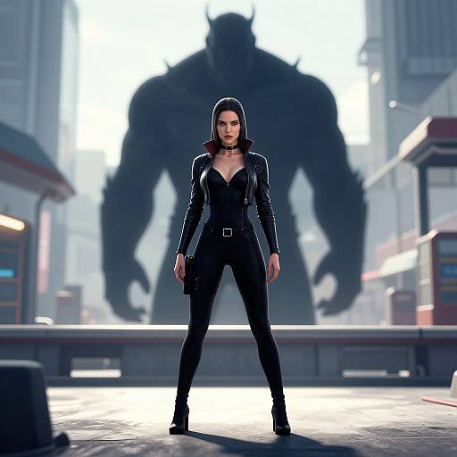 Female Supercriminal with Titanic Shadow