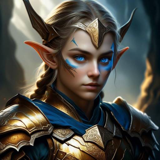 Epic Portrait of a Young Elf Warrior