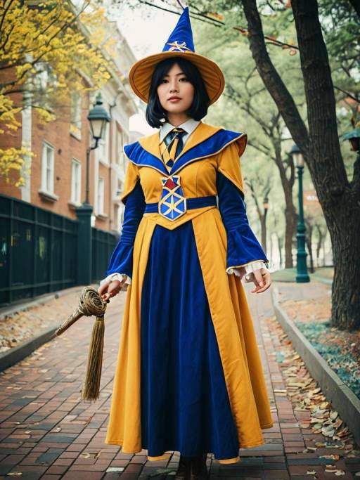 Woman in Wiz Cosplay Costume Outdoors