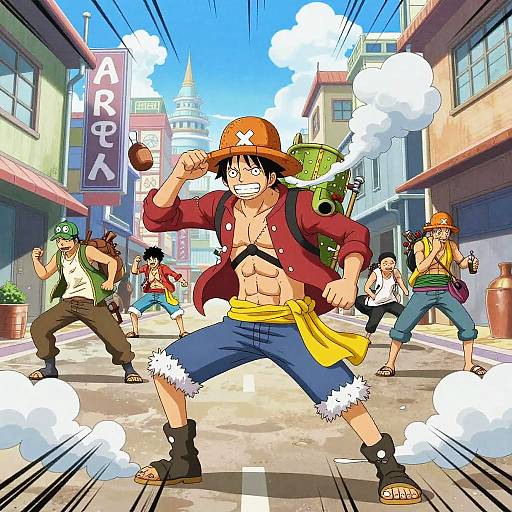 One Piece Anime Urban Street Transformation