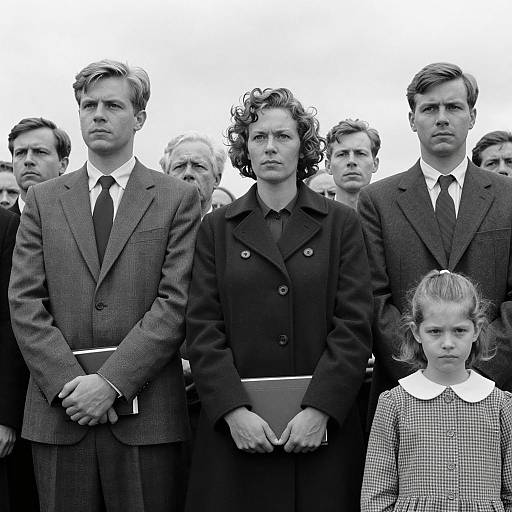 Serious Group Portrait in Black and White