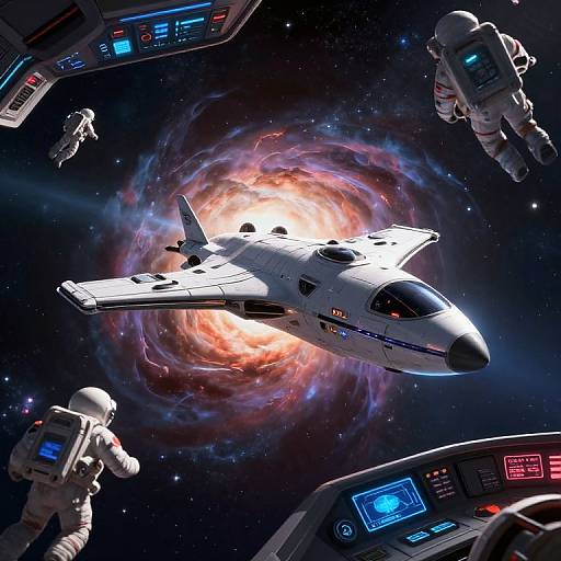 Futuristic Deep Space Exploration Scene