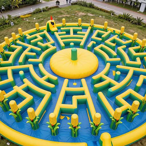 Intricate Inflatable Corn Maze Design