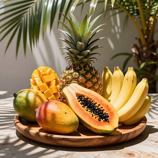 Tropical Fruit Platter with Sunlight