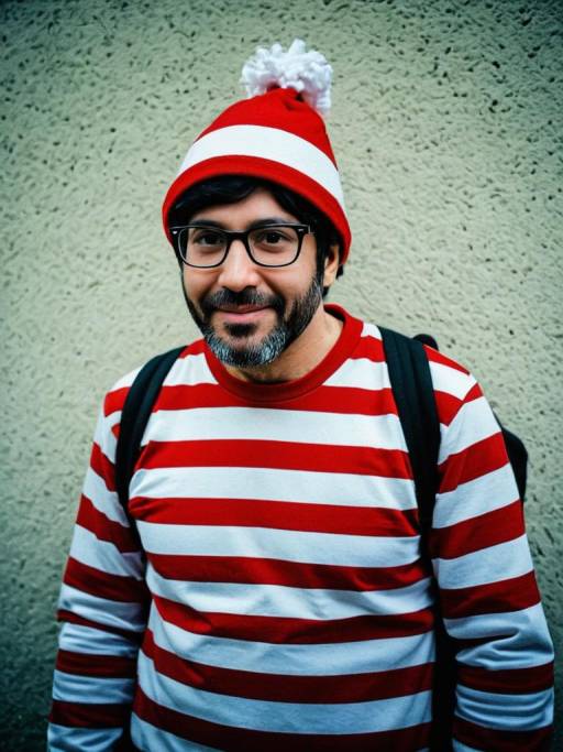 Man in Waldo Costume Smiling