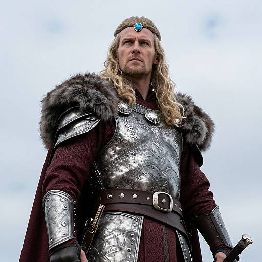 Viking Warrior with Blue Gemstone Headpiece