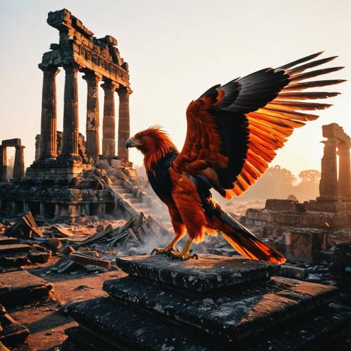 Majestic Griffin Among Dawn Ruins