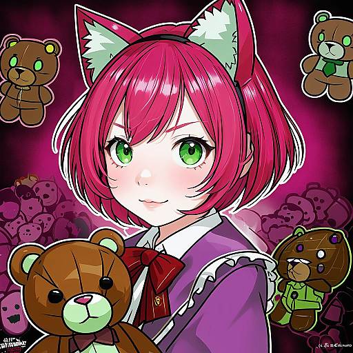 Illustration of Annie (league of legends), league of legends in the style of Fujishima shinnosuke