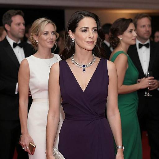 Elegant Woman in Purple Dress at Gala
