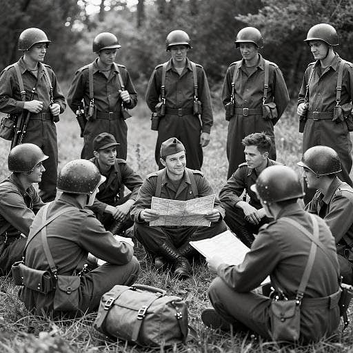 Historic WWII Soldiers in Black and White