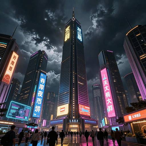 Cyberpunk Cityscape with Corporate Monopolies