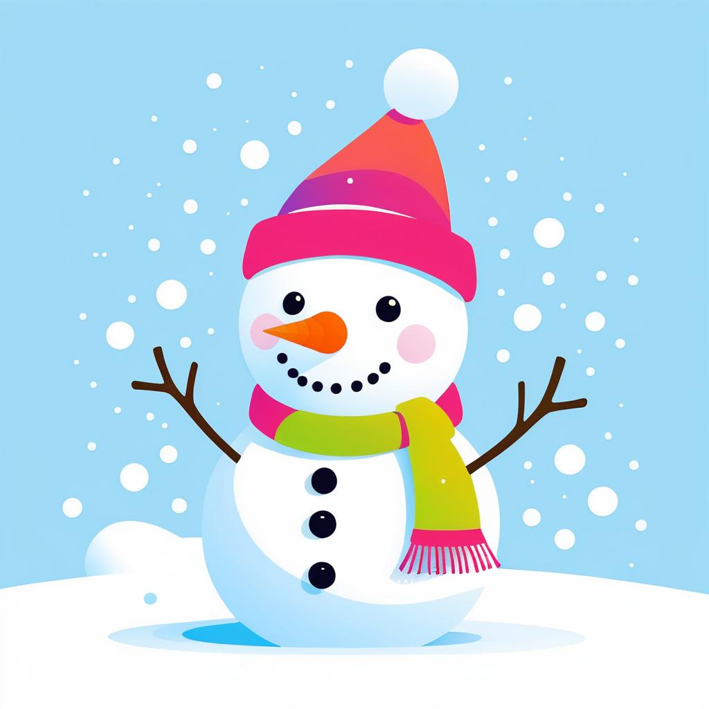 Whimsical Snowman Character Design Illustration