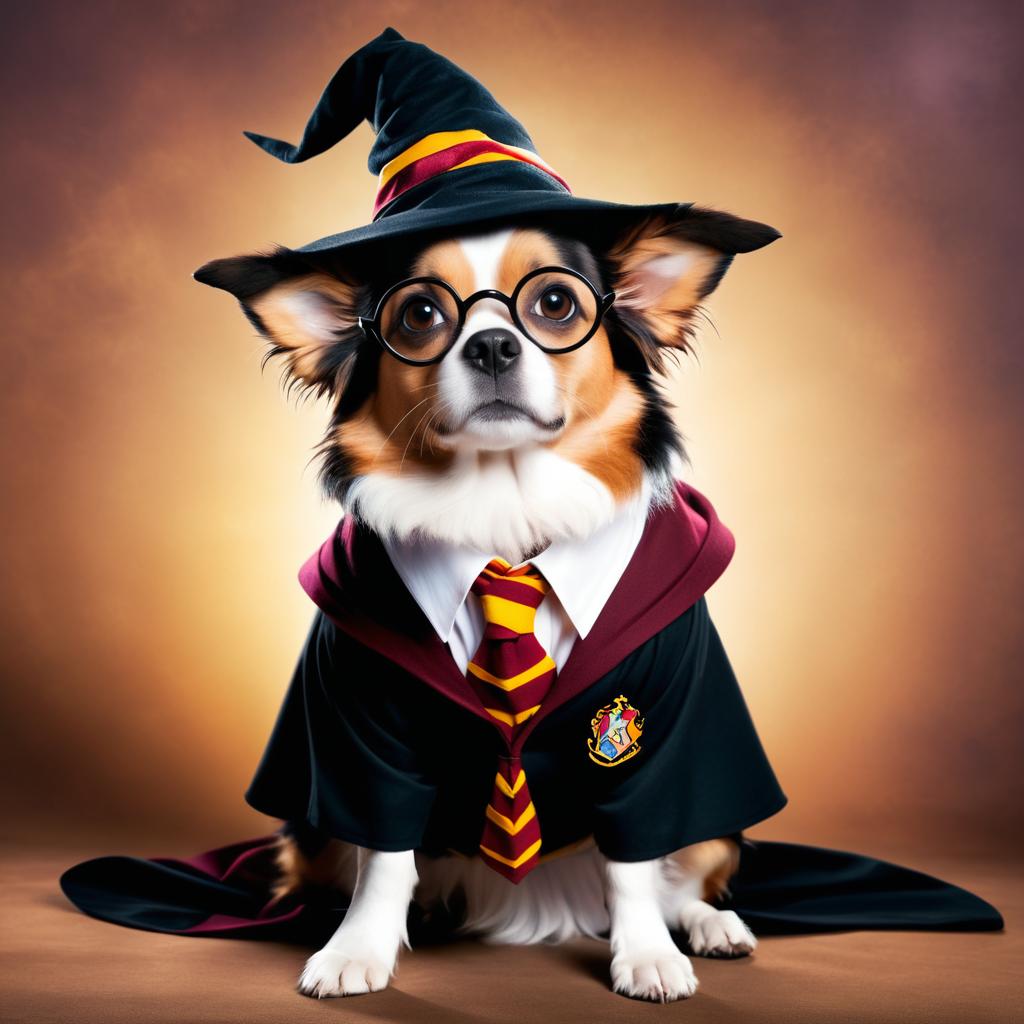 Whimsical Harry Potter Dog Portrait