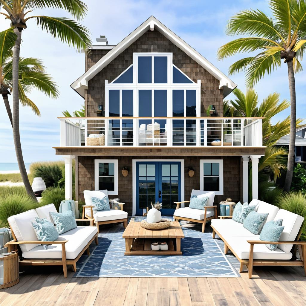 Charming Coastal Beach House Exterior Shot