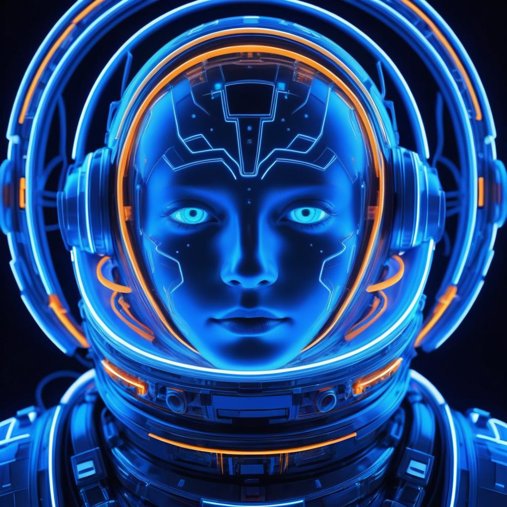 Futuristic Astronaut with Electric Designs