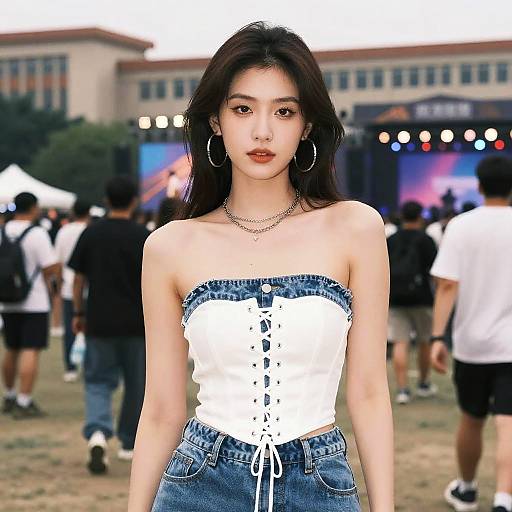 Stylish Woman at Music Festival