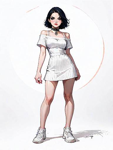 Stylish Woman in White Bodycon Dress