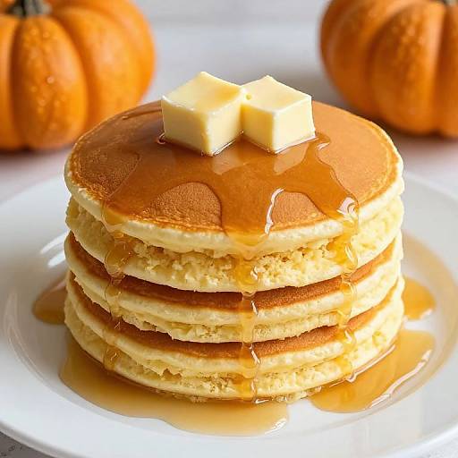 Golden Pumpkin Cheesecake Pancakes Stack