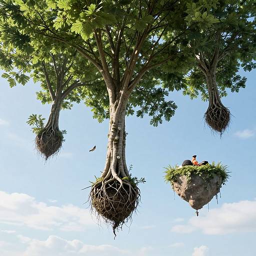 Upside-Down Sky Trees with Floating Islands