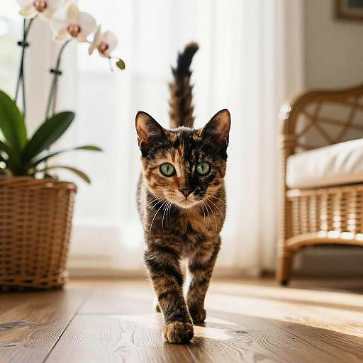 Playful Tortoiseshell Kitten in Sunroom