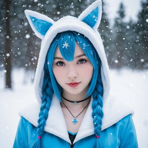 Realistic Snow Miku Cosplay in Winter