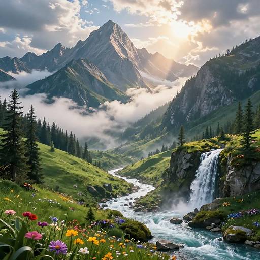 Majestic Fantasy Mountain Panorama