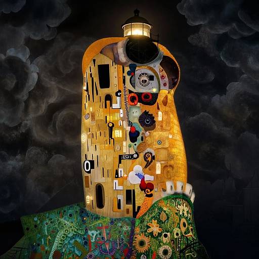 Fantastical Tentacle Lighthouse at Dusk