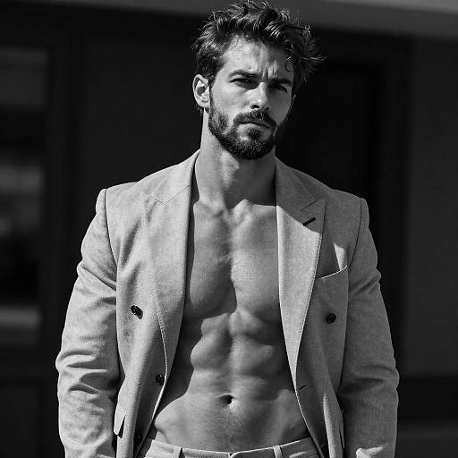 Dramatic Black-and-White Portrait of a Man