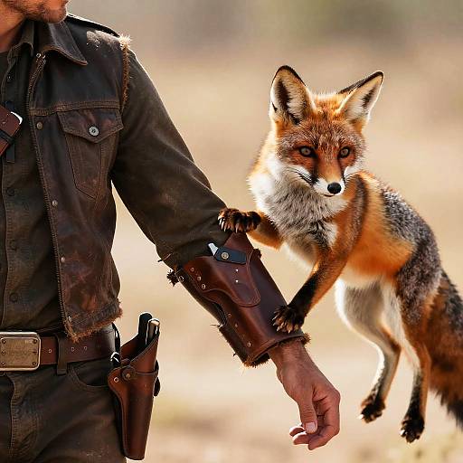 Outlaw with Swift Fox in Sunset