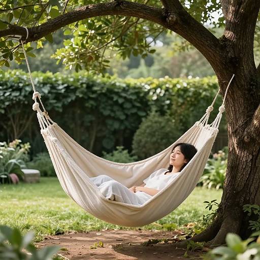 Cozy Single Hanging Bed in Garden